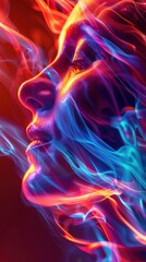 Obraz premium A Close-up Shot of a Prismatic human aura, radiating diverse energy