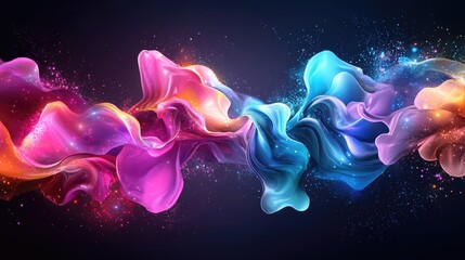 Obraz premium A vibrant abstract composition featuring flowing colors and light effects.