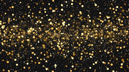 Naklejka premium A seamless background of glittering gold dots on a dark black background, perfect for luxurious, festive designs.
