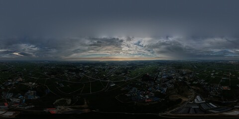Drone Sky 360 panorama 8K