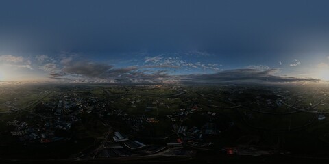 Drone Sky 360 panorama 8K