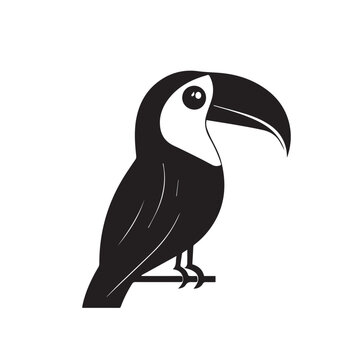 recommend clip art: Toucan in cartoon, doodle style . Image for t-shirt, web, mobile apps and ui. Isolated 2d vector illustration in logo, icon, sketch style, Eps 10, black and white. AI Generative