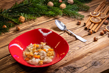 Traditional Christmas food in Czech Republic - fish soup