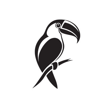 recommend clip art: Toucan in cartoon, doodle style . Image for t-shirt, web, mobile apps and ui. Isolated 2d vector illustration in logo, icon, sketch style, Eps 10, black and white. AI Generative