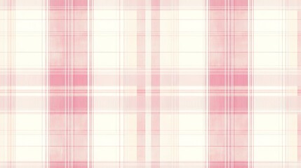 Soft pastel pink plaid fabric design showcasing a modern textile pattern