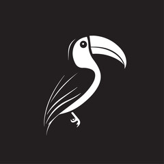 Obraz premium Toucan in cartoon, doodle style . Image for t-shirt, web, mobile apps and ui. Isolated 2d vector illustration in logo, icon, sketch style, Eps 10, black and white. AI Generative