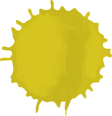 Yellow ink splash, blot or spot, smudges, spray for Holi festival design.