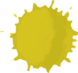 Yellow ink splash, blot or spot, smudges, spray for Holi festival design.