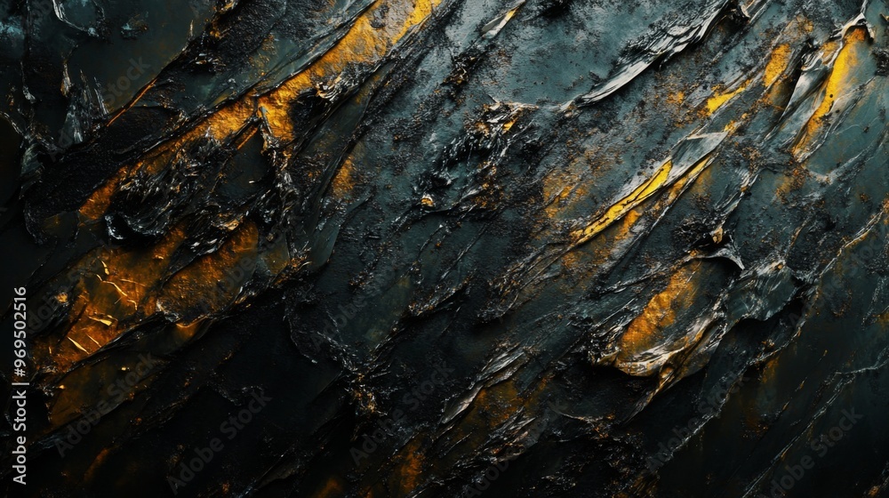 Poster close-up of a textured abstract background with dark, moody tones and intricate patterns, adding dep