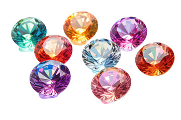 Fototapeta premium Beautiful colored diamonds Isolated on a white background Showing a bright spark