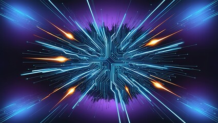 Fototapeta premium Smart Network and Connection Concept. Blue, Futuristic Digital Style. online network connection effect