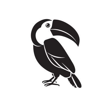 recommend clip art: Toucan in cartoon, doodle style . Image for t-shirt, web, mobile apps and ui. Isolated 2d vector illustration in logo, icon, sketch style, Eps 10, black and white. AI Generative