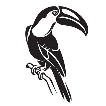recommend clip art: Toucan in cartoon, doodle style . Image for t-shirt, web, mobile apps and ui. Isolated 2d vector illustration in logo, icon, sketch style, Eps 10, black and white. AI Generative