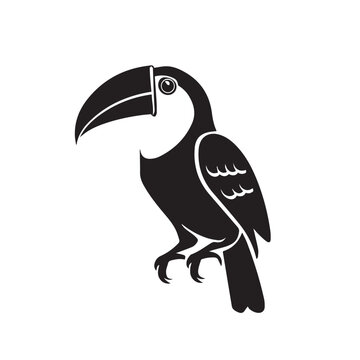 recommend clip art: Toucan in cartoon, doodle style . Image for t-shirt, web, mobile apps and ui. Isolated 2d vector illustration in logo, icon, sketch style, Eps 10, black and white. AI Generative