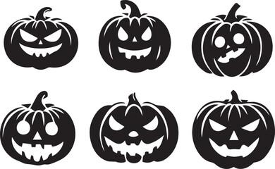 Obraz premium Pumpkin silhouette vector EPS SET