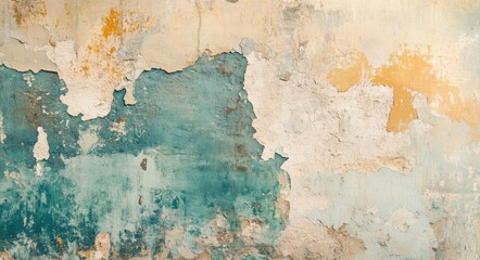 Fototapeta premium Weathered Concrete Wall With Peeling Paint.