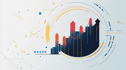 Naklejka premium charts and graphs with statistics to innovative analyze business potential and forecast future development of companies growth.