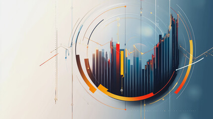 Fototapeta premium charts and graphs with statistics to innovative analyze business potential and forecast future development of companies growth.