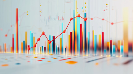 Fototapeta premium charts and graphs with statistics to innovative analyze business potential and forecast future development of companies growth.