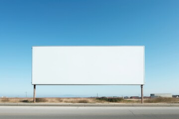 Fototapeta premium Big white billboard sky advertisement architecture.