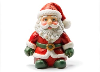 santa claus figurine isolated on white background