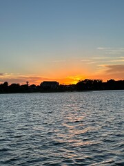 Naklejka premium sunset over the sea