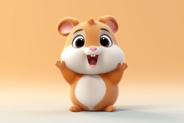 Naklejka premium Figurine portrait hamster rodent.