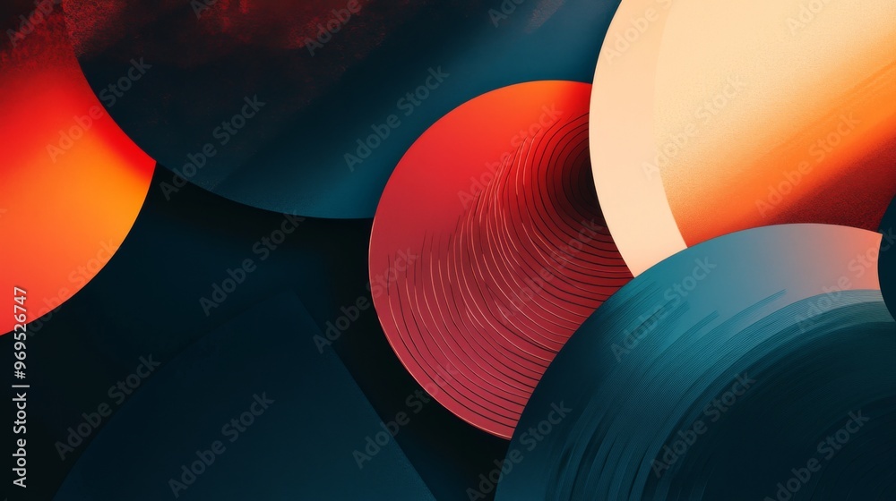 Poster detailed shot of a sleek, abstract graphic with geometric patterns and gradients, showcasing a profe