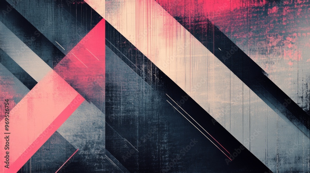 Poster detailed shot of a sleek, abstract graphic with geometric patterns and gradients, showcasing a profe
