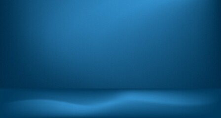 Dark blue gradient background studio room.