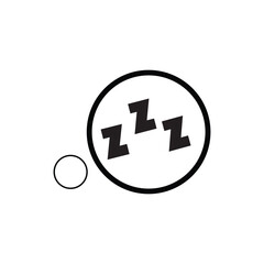 Zzz bed sleep snore icons snooze nap Z sound. doodle 