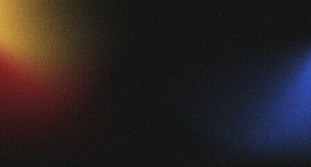 Abstract art background with dark, colorful gradients and  blue red dots. Featuring grain textures, dusty effects, neon highlights, and grunge noise for a unique look.