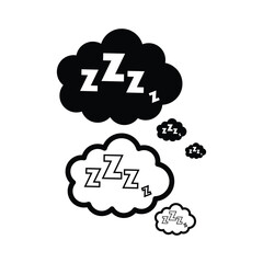 Symbol of sleeping. Flying letter Z. Comic book element. Sleep Zzz Sign. Nap sticker