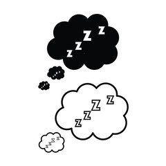 Symbol of sleeping. Flying letter Z. Comic book element. Sleep Zzz Sign. Nap sticker