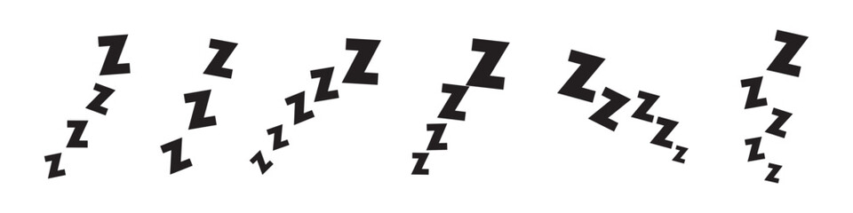 Symbol of sleeping. Flying letter Z. Comic book element. Sleep Zzz Sign. Nap sticker