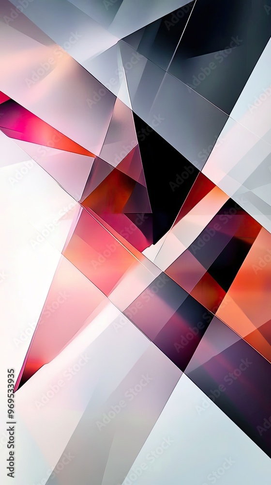 Wall mural an abstract composition featuring geometric shapes and vibrant colors, creating a modern and dynamic