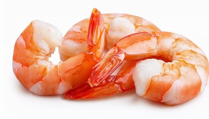 shrimp isolated on white background, full depth of field

