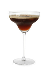 Espresso Martini cocktail in glass isolated on white