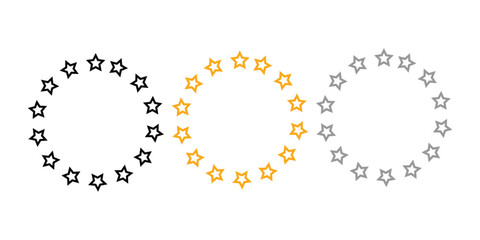 Stars in circle icon set vector illustration graphic design. stars in circle pattern Logo Template Vector.