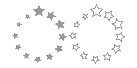 black stars circle set on white background Vector image. Suitable for any design.