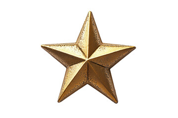 Obraz premium A shiny, golden five-pointed star symbol against a transparent background, perfect for awards, achievements, or celebratory designs.