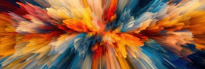 Vibrant abstract explosion of colors in dynamic motion burst banner