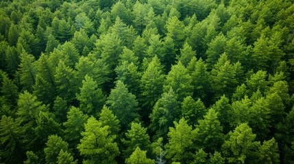 Obraz premium Aerial View of a Lush Green Forest Canopy