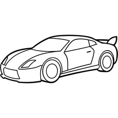 Obraz premium racing car outline coloring book page line art drawing
