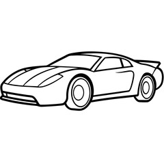 Obraz premium racing car outline coloring book page line art drawing