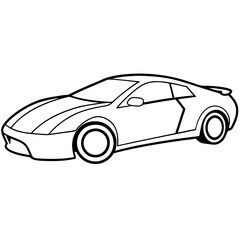 Fototapeta premium racing car outline coloring book page line art drawing