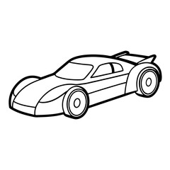 Obraz premium racing car outline coloring book page line art drawing