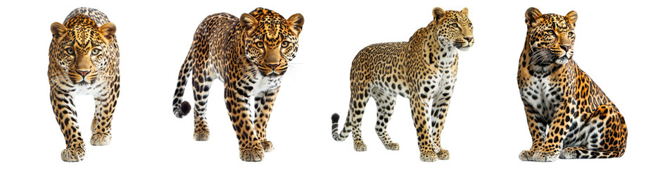Obraz premium leopard isolated on a transparent background.