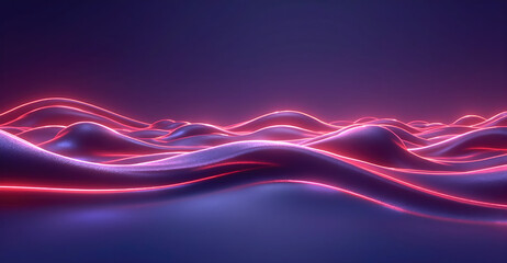 Generative AI A minimalist and simple wallpaper with cool wave lines and calming colors, Simply minimalist modern background, cool abstract wave with neon color background, cool neon background	