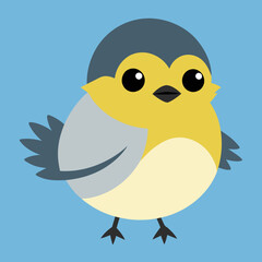 Cute chickadee chick vector illustration